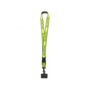 巴黎世家/Balenciaga Phone Holder 荧光黄色和黑色织布手机挂绳夹片 716933210JF7261