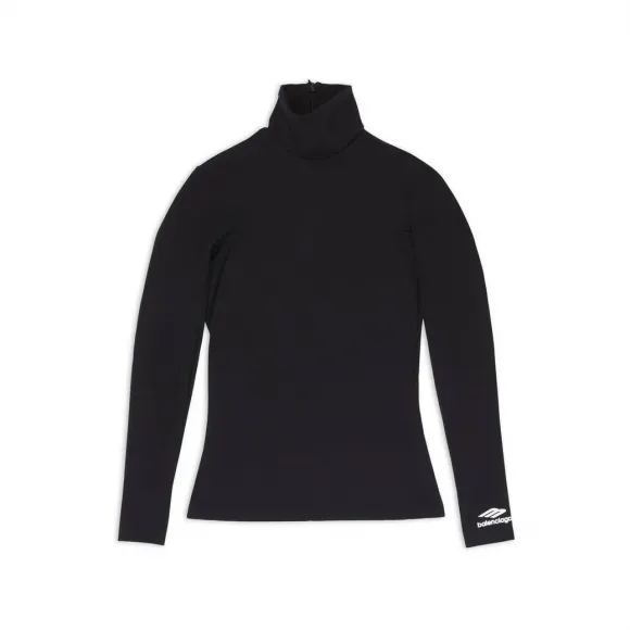 巴黎世家/Balenciaga Women's 3b Sports Icon Turtleneck in Black 720084TTK211000