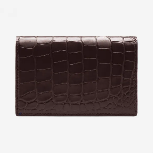 巴利/Bally 咖啡色短吻鳄皮名片夹 6214390