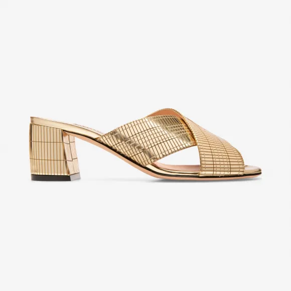 巴利/Bally 金色55毫米层压小牛皮凉鞋 6225814