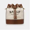 巴利/Bally 女士自然色和棕色 Cleoh 织物水桶包 6301353
