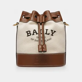 巴利/Bally 女士自然色和棕色 Cleoh 织物水桶包 6301353