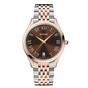 宝曼/Balmain 40.6MM 不锈钢镀玫瑰金 石英机芯 男表 B41083152