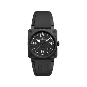 柏莱士/Bell&ross Instruments 系列 42MM 噴砂打磨黑色碳涂层精钢 自动机械机芯 男表 BR0392-BL-CE