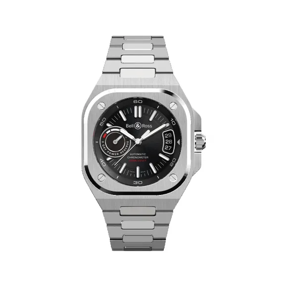 柏莱士/Bell&ross 41 MM 缎面打磨及抛光不锈钢 自动机械机芯 男表 BRX5R-BL-ST-SST