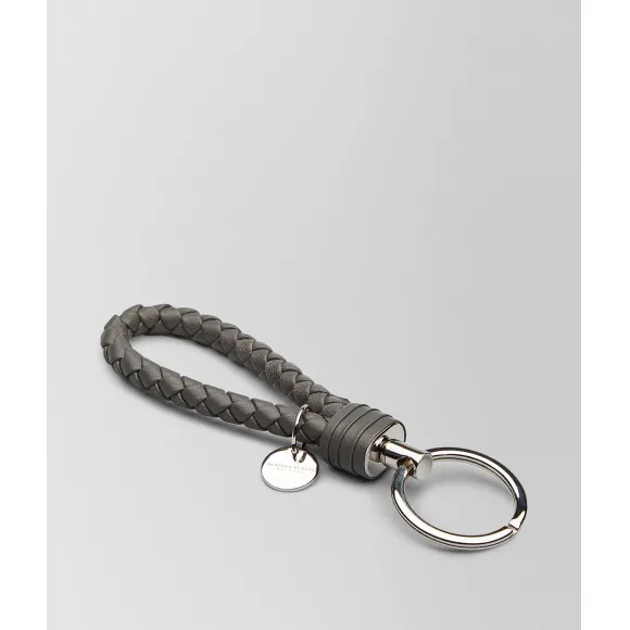 葆蝶家/Bottega Veneta 浅灰色编织小羊皮钥匙环 113539V001D8522