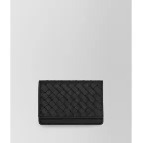 葆蝶家/Bottega Veneta 黑色编织小羊皮卡片包 133945V001U1000