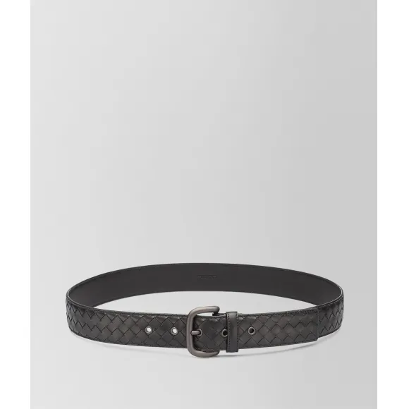 葆蝶家/Bottega Veneta 黑色编织皮革皮带 173784V46501000