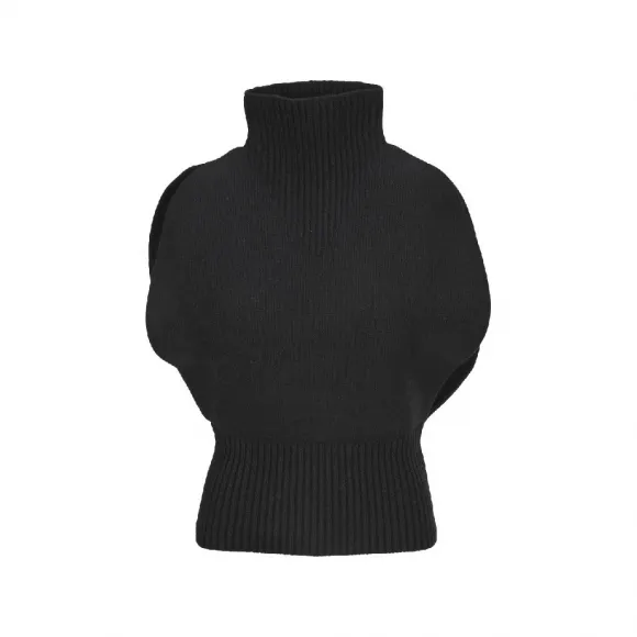 葆蝶家/Bottega Veneta 黑色 黑色羊毛高领半针织上衣 21A679759V1IC0