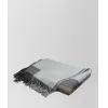 葆蝶家/Bottega Veneta 烟灰色和黑色羊绒毛毯 2521114V2011160