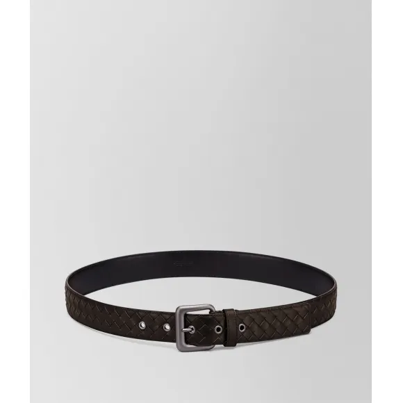 葆蝶家/Bottega Veneta 深咖啡色编织皮革皮带 271932V46502006