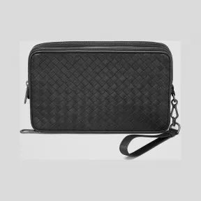 葆蝶家/Bottega Veneta 黑色编织皮革多能功收纳包 391670V46511000