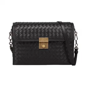 葆蝶家/Bottega Veneta 女士 黑色 羊皮 手提包 463700-VAUQ3-1000