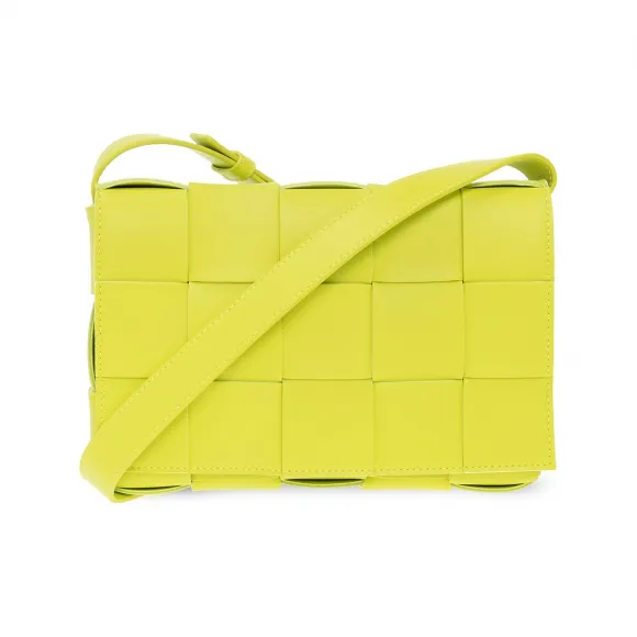 葆蝶家/Bottega Veneta 黄绿色 100% Lamb 皮质r 女士 单肩包 578004-VMAY1-7301