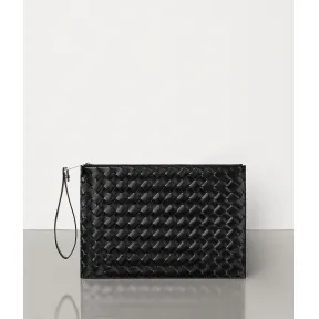 葆蝶家/Bottega Veneta 中号INTRECCIATO编织SPAZZOLATO小牛皮手拿包 592648VMBI11086