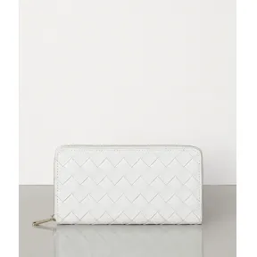 葆蝶家/Bottega Veneta 中号INTRECCIATO编织SPAZZOLATO小牛皮拉链钱包 593217VMBI29005