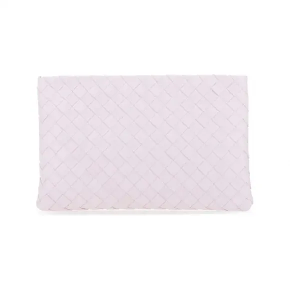葆蝶家/Bottega Veneta 浅粉色 经典编织手拿包大号 608232VCPP25903