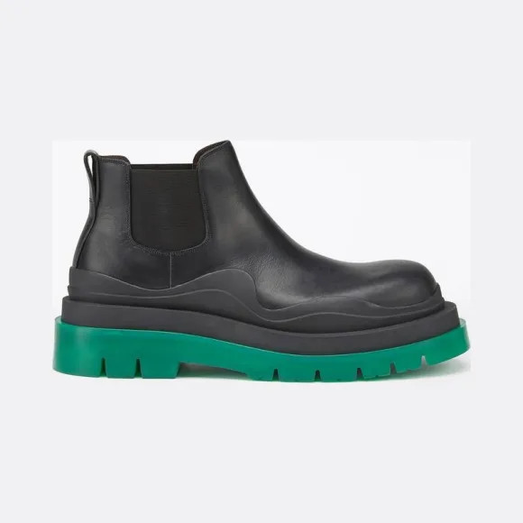 葆蝶家/Bottega Veneta 黑色、绿色 BV Tire皮靴 630281-VBS50-1025