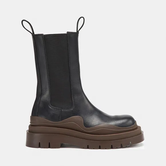 葆蝶家/Bottega Veneta 黑色、棕色 BV Tire皮靴 630297-VBS50-1024