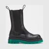 葆蝶家/Bottega Veneta 黑色、绿色 BV Tire皮靴 630297-VBS50-1025