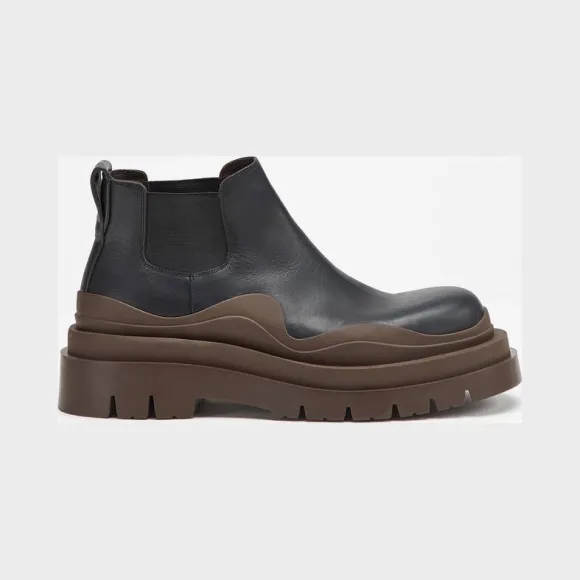 葆蝶家/Bottega Veneta 黑色、棕色 BV Tire皮靴 630300-VBS50-1024