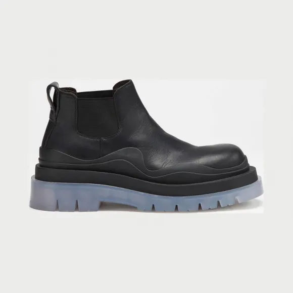 葆蝶家/Bottega Veneta 黑色、透明色 BV Tire皮靴 630300-VBS50-1026