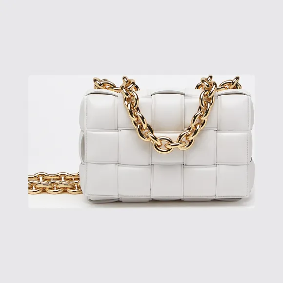 葆蝶家/Bottega Veneta 白色 The Chain Cassette手袋 631421-VBWZ0-9009