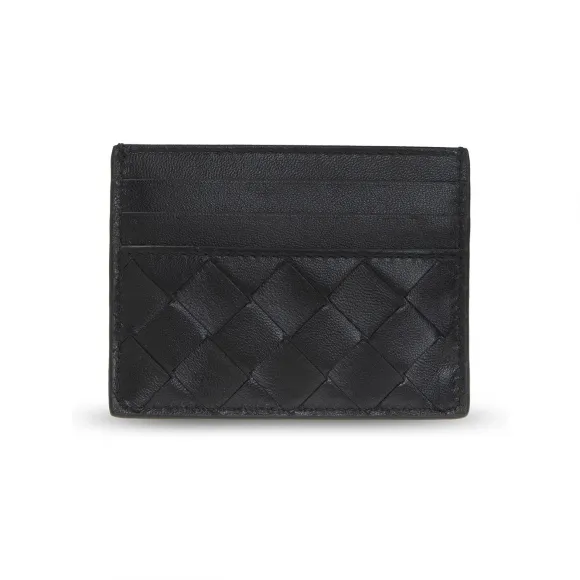 葆蝶家/Bottega Veneta 黑色 外 and 内 层:|Lamb 皮质r|小牛 皮质r 男士 卡夹 635042-VCPP3-8425