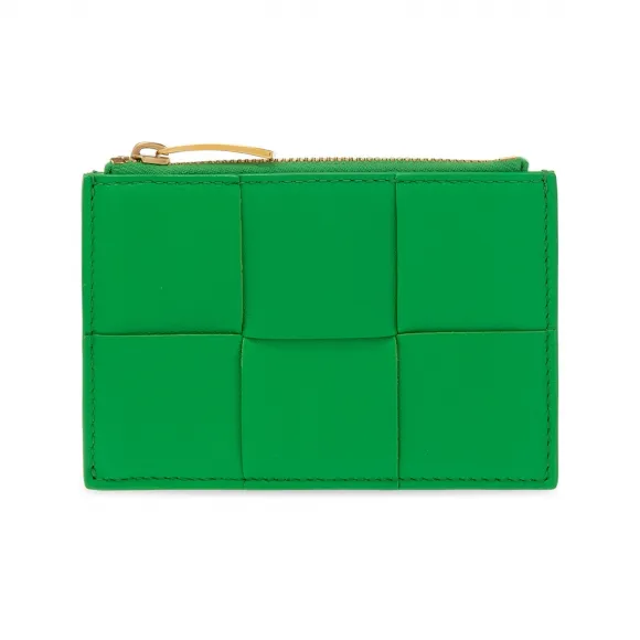 葆蝶家/Bottega Veneta 绿色 50% Lamb 皮质r|50% 小牛 皮质r 女士 卡夹 651393-VCQC4-3722