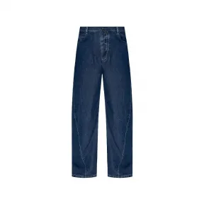 葆蝶家/Bottega Veneta 海军蓝 Fluid Stone 水洗阔腿牛仔​​裤 655978V0SH04600