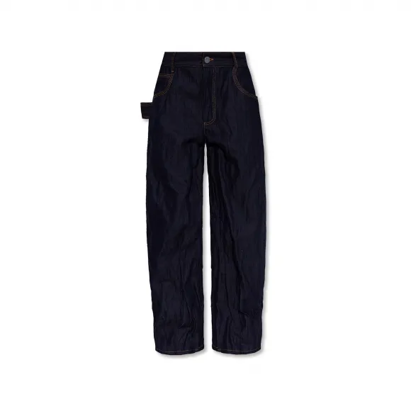 葆蝶家/Bottega Veneta 深蓝色 86% 棉质|14% 金属ised 纤维 女士 牛仔裤 696629-V1VA0-3399