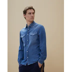 布内罗·古奇拉利/Brunello Cucinelli 牛仔衬衫 (192ME6454078) - 男款 衬衫