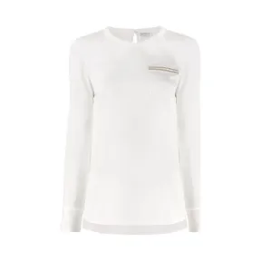 布内罗·古奇拉利/Brunello Cucinelli 珠饰宽松条纹罩衫 MF948DA500C600