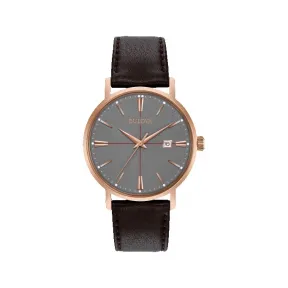 宝路华/Bulova Classic 系列 39 mm 玫瑰金色不锈钢 石英机芯 男表 97B154
