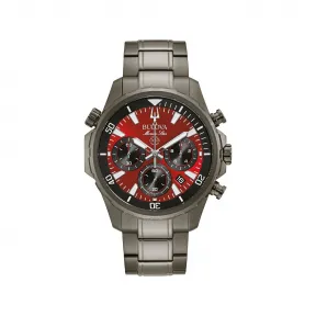 宝路华/Bulova Marine Star 系列 43 mm 灰色离子镀层不锈钢 石英机芯 男表 98B350