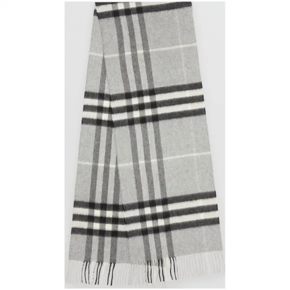 博百利/Burberry 男士 经典格纹羊绒围巾 (浅灰色)  39941651
