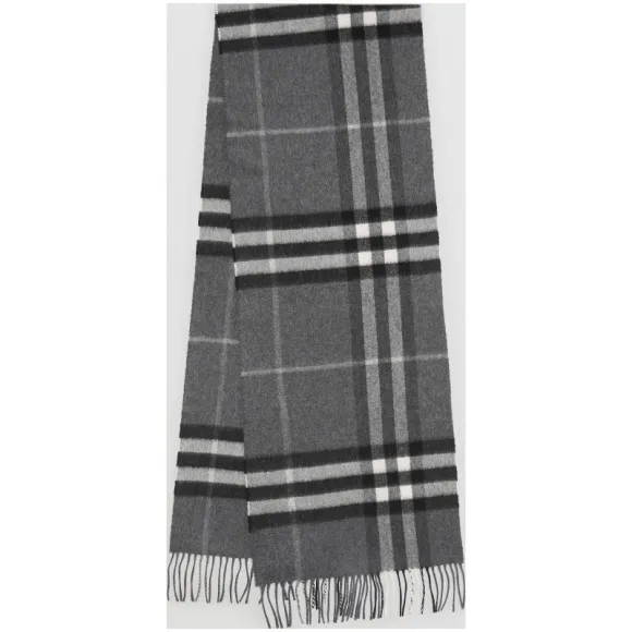 博百利/Burberry 女士 经典格纹羊绒围巾 (中灰色)  39942071