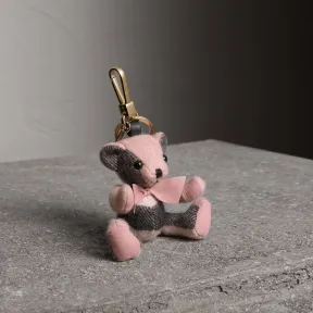 博百利/Burberry  格纹羊绒 Thomas 泰迪熊吊饰 (灰玫瑰色)  39976561