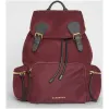 博百利/Burberry 女士 The Rucksack - 大号功能性尼龙拼皮革军旅背包 (勃艮第酒红色) 40148781