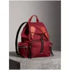 博百利/Burberry 女士 The Rucksack - 中号功能性尼龙拼皮革军旅背包 (绯红色) 40594891