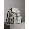 博百利/Burberry 女士 The Rucksack - 大号功能性尼龙拼皮革军旅背包 (浅石色 / 银色) 4060488