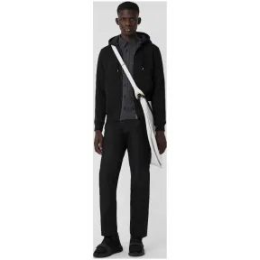 博百利/Burberry 男士 格纹装饰平织连帽上衣 (黑色) - 男士  40617991