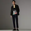 博百利/Burberry 男士 轻薄嘎巴甸哈林顿外套 (黑色) - 男士  40692831