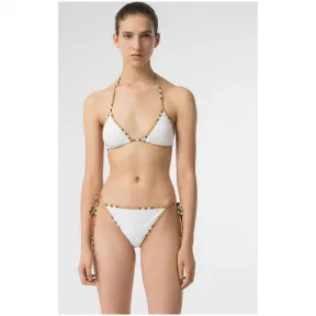 博百利/Burberry 女士 Vintage 格纹装饰三角比基尼 (白色) 40705241