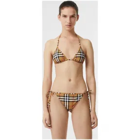 博百利/Burberry 女士 Vintage 格纹三角比基尼 (驼色) 40705371