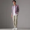 博百利/Burberry 男士 格纹棉质衬衫 (亮珊瑚粉红) - 男士  40712281