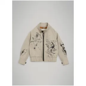 博百利/Burberry  冒险印花嘎巴甸哈林顿外套 (石色)  40725221