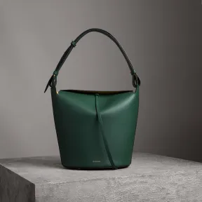 博百利/Burberry 女士 The Bucket - 大号皮革水桶包 (暗绿色) 40729271