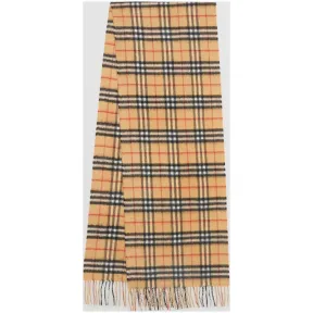 博百利/Burberry 男士 经典 Vintage 格纹羊绒围巾 (古典黄色)  40731221