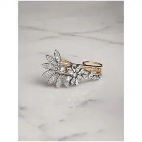 博百利/Burberry 女士 水晶雏菊镀金双戒指 (水晶色) 40738541